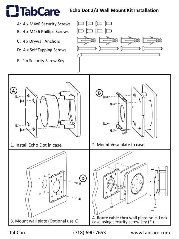 Amazon Echo Dot 2nd & 3rd Gen Wall Mounting Kit Online Hot Sale