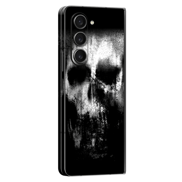 Samsung Galaxy Z FOLD 5 SIGNATURE Horror Black & White SKULL Skin For Discount