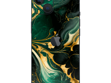 iPhone 13 MINI SIGNATURE AGATE GEODE Royal Green-Gold Skin Discount