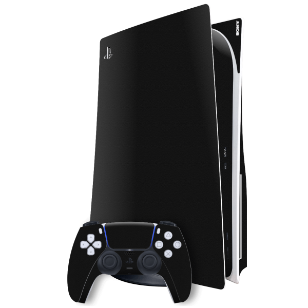 PlayStation 5 (PS5) DISC Edition LUXURIA Raven Black Textured Skin on Sale