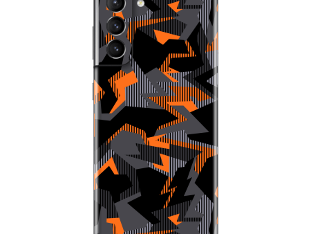 Samsung Galaxy S21+ PLUS SIGNATURE Sharp-Edged Orange CAMO Skin For Sale