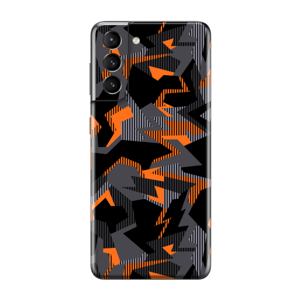 Samsung Galaxy S21+ PLUS SIGNATURE Sharp-Edged Orange CAMO Skin For Sale