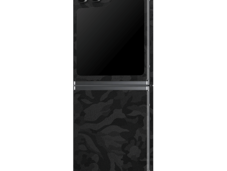 Samsung Z Flip 5 Luxuria BLACK CAMO 3D TEXTURED Skin Hot on Sale