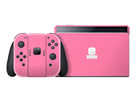 Nintendo Switch OLED GLOSSY HOT PINK Skin For Discount