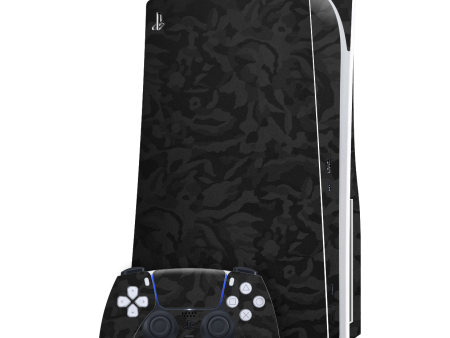 PlayStation 5 (PS5) DISC Edition LUXURIA BLACK CAMO 3D TEXTURED Skin For Sale