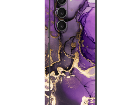 Samsung Galaxy Z FOLD 5 SIGNATURE AGATE GEODE Purple-Gold Skin Fashion