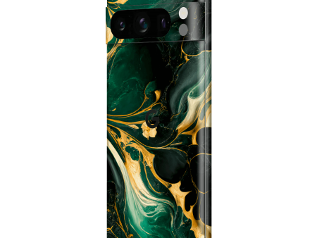 Google Pixel 8 PRO SIGNATURE AGATE GEODE Royal Green-Gold Skin Online