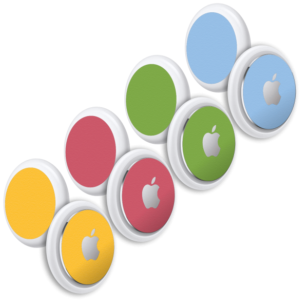 Apple AirTag LUXURIA 3D Textured COLOUR 4 Pack Skin Set For Sale