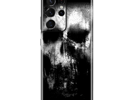 Samsung Galaxy S21 ULTRA SIGNATURE Horror Black & White SKULL Skin Online now