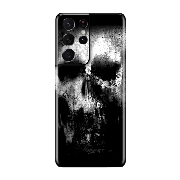 Samsung Galaxy S21 ULTRA SIGNATURE Horror Black & White SKULL Skin Online now