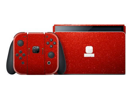 Nintendo Switch OLED DIAMOND RED Skin For Cheap