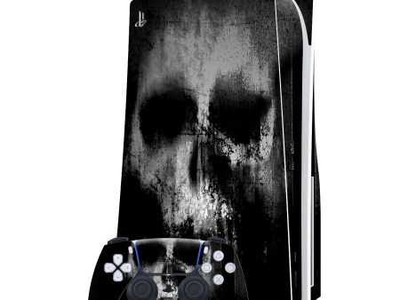 PlayStation 5 (PS5) DISC Edition SIGNATURE Horror Black & White SKULL Skin Online Sale