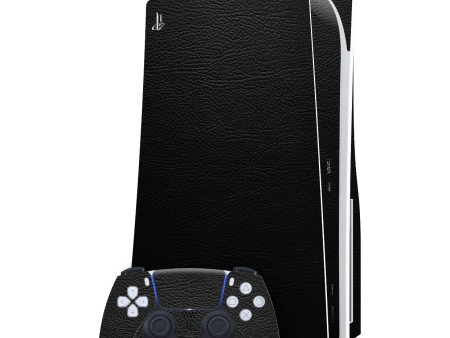 PlayStation 5 (PS5) DISC Edition LUXURIA RIDERS Black LEATHER Textured Skin For Discount