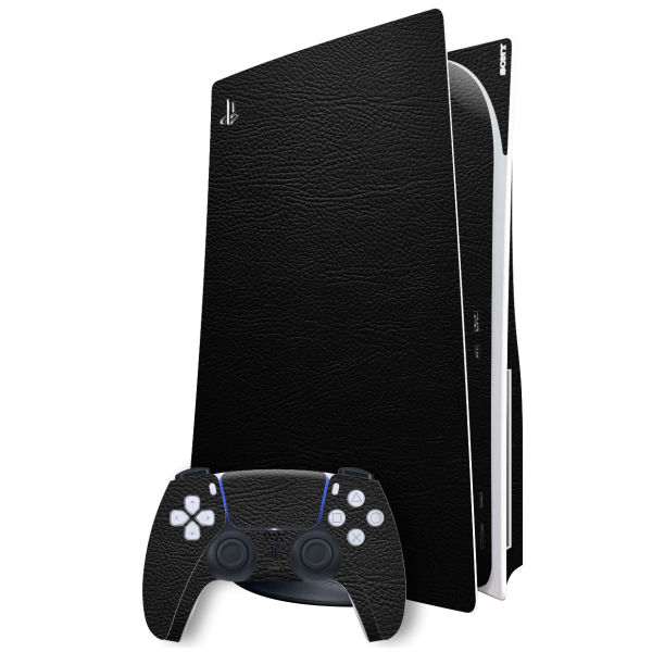 PlayStation 5 (PS5) DISC Edition LUXURIA RIDERS Black LEATHER Textured Skin For Discount