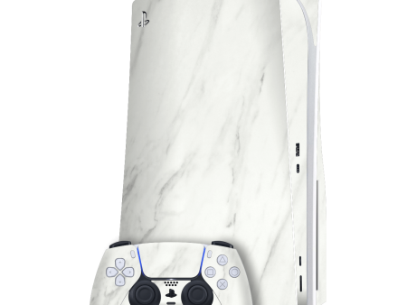 PlayStation 5 (PS5) DISC Edition LUXURIA White MARBLE Skin on Sale