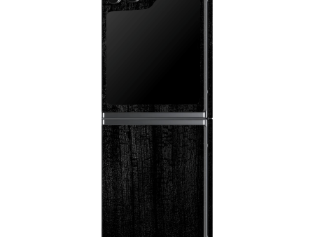 Samsung Z Flip 5 LUXURIA BLACK CHARCOAL Textured Skin Supply