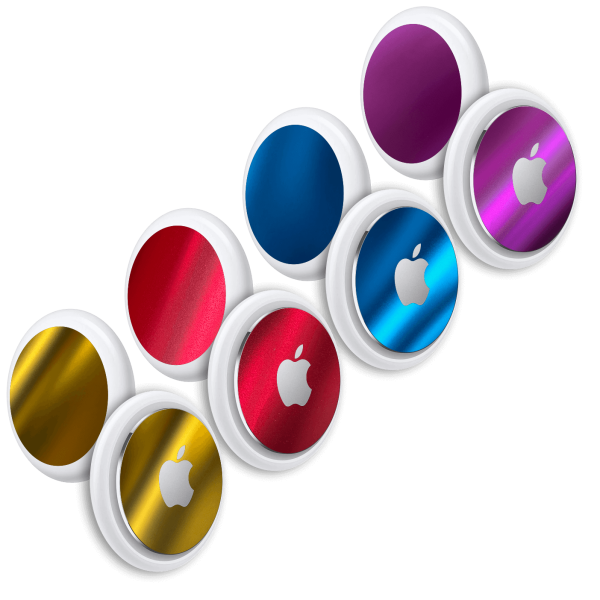 Apple AirTag LUXURIA CHROME Satin 4 Pack Skin Set Cheap