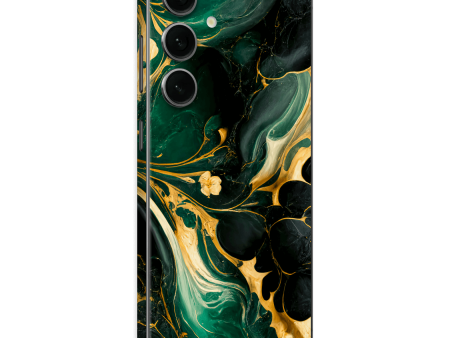 Samsung Galaxy S24 SIGNATURE AGATE GEODE Royal Green-Gold Skin Fashion