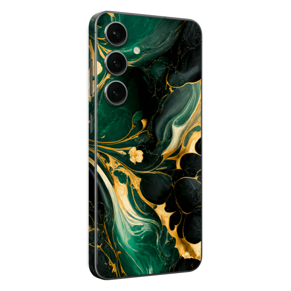 Samsung Galaxy S24 SIGNATURE AGATE GEODE Royal Green-Gold Skin Fashion