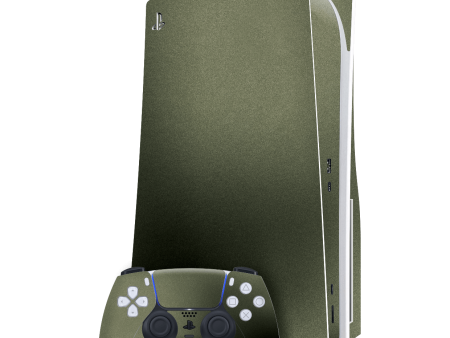 PlayStation 5 (PS5) DISC Edition Military Green MATT Metallic Skin Discount