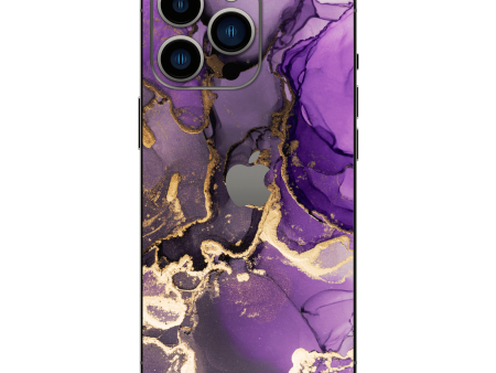 iPhone 14 PRO SIGNATURE AGATE GEODE Purple-Gold Skin Online now