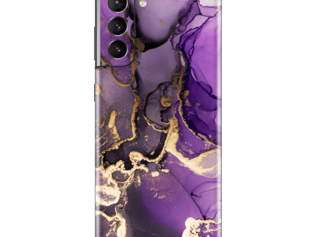 Samsung Galaxy S21+ PLUS SIGNATURE AGATE GEODE Purple-Gold Skin Fashion