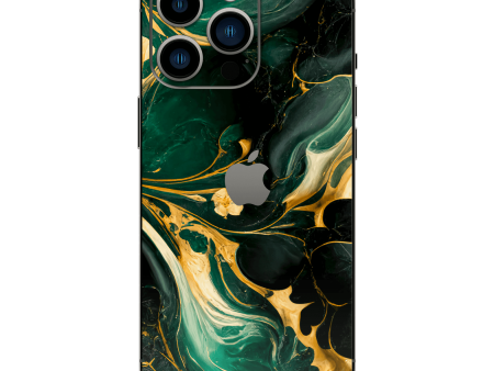 iPhone 14 PRO SIGNATURE AGATE GEODE Royal Green-Gold Skin Online