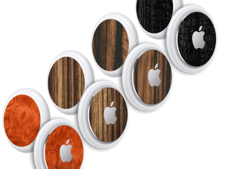 Apple AirTag LUXURIA WOOD 3D Textured 4 Pack Skin Set Online now