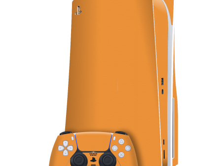 PlayStation 5 (PS5) DISC Edition LUXURIA Sunrise Orange Matt Textured Skin For Sale