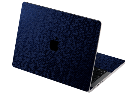 MacBook PRO 14  (2021 2023) LUXURIA Navy Blue HONEYCOMB 3D TEXTURED Skin For Discount