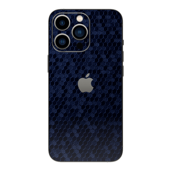 iPhone 15 PRO LUXURIA Navy Blue HONEYCOMB 3D TEXTURED Skin Sale