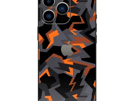 iPhone 14 PRO SIGNATURE Sharp-Edged Orange CAMO Skin Online now