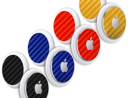 Apple AirTag 3D Textured CARBON Fibre 4 Pack Skin Set Online now