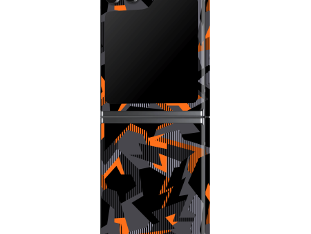 Samsung Z Flip 5 SIGNATURE Sharp-Edged Orange CAMO Skin Online now