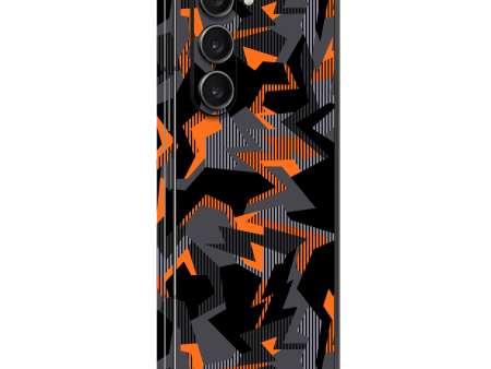 Samsung Galaxy Z FOLD 5 SIGNATURE Sharp-Edged Orange CAMO Skin Online now