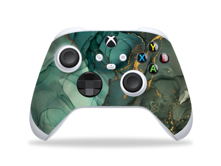 XBOX Series S CONTROLLER Skin - SIGNATURE AGATE GEODE Royal Green-Gold Online Sale