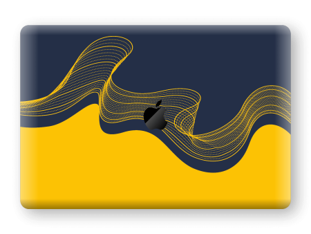 MacBook Air 13  (2018-2019) SIGNATURE NAVY-YELLOW Waves Skin Discount