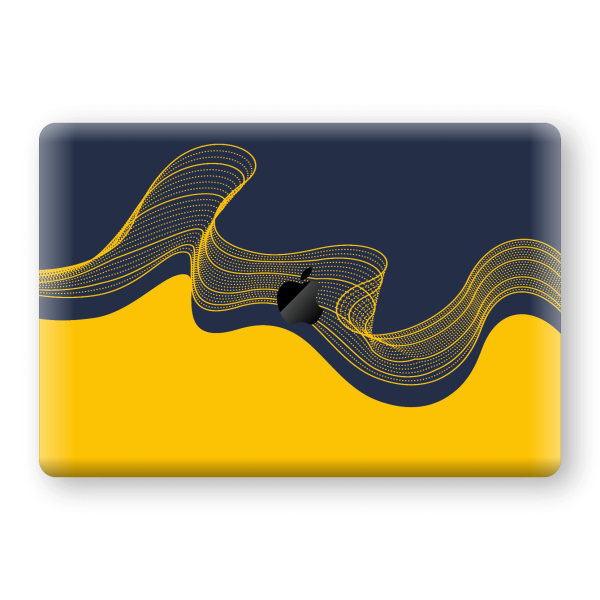 MacBook Air 13  (2018-2019) SIGNATURE NAVY-YELLOW Waves Skin Discount