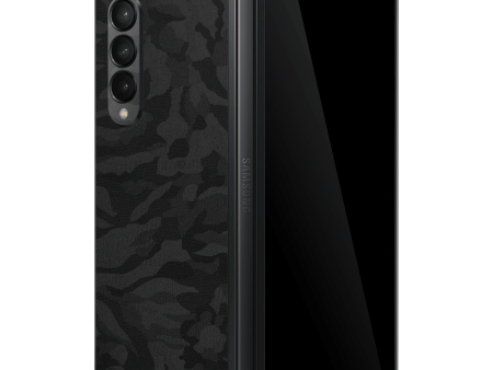 Samsung Galaxy Z FOLD 3 LUXURIA BLACK CAMO 3D TEXTURED Skin Online now