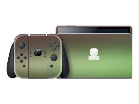 Nintendo Switch OLED CHAMELEON AVOCADO Matt Metallic Skin For Sale