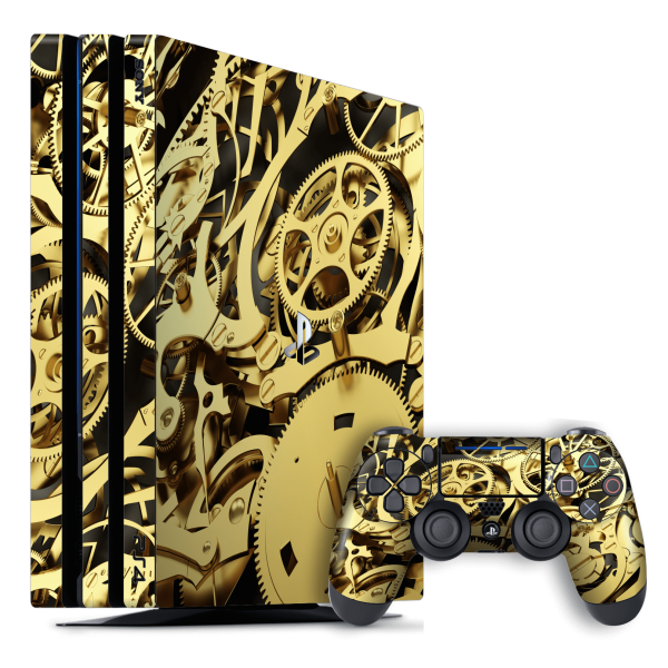 Playstation 4 PRO (PS4 Pro) SIGNATURE GOLD MECHANISM Skin - 07 Supply