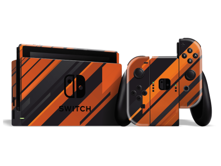 Nintendo SWITCH SIGNATURE Black-Orange Stripes Skin Cheap