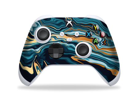 XBOX Series S CONTROLLER Skin - SIGNATURE Indigo-Gold Liquid Fashion