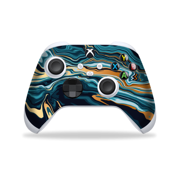 XBOX Series S CONTROLLER Skin - SIGNATURE Indigo-Gold Liquid Fashion