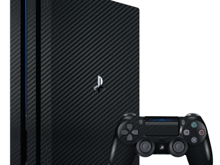 Playstation 4 PRO (PS4 Pro) 3D Textured CARBON Fibre Skin - BLACK Sale