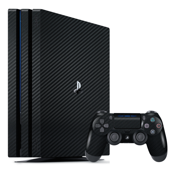 Playstation 4 PRO (PS4 Pro) 3D Textured CARBON Fibre Skin - BLACK Sale