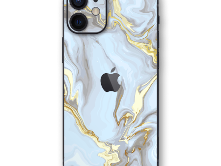 iPhone 12 MINI SIGNATURE Abstract Marble White-Gold Skin Online