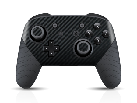 Nintendo Switch Pro CONTROLLER 3D Textured CARBON Fibre Skin - BLACK Cheap