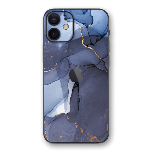 iPhone 12 MINI SIGNATURE AGATE GEODE Pigeon Blue-Gold Skin For Cheap