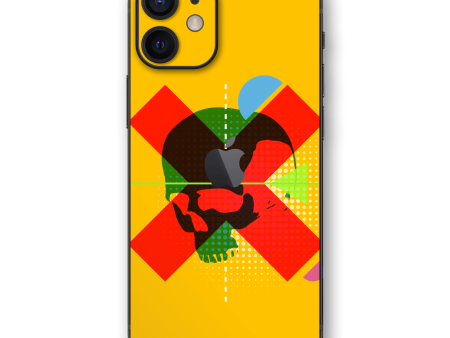 iPhone 12 MINI SIGNATURE Abstract Yellow X Skull Skin Hot on Sale